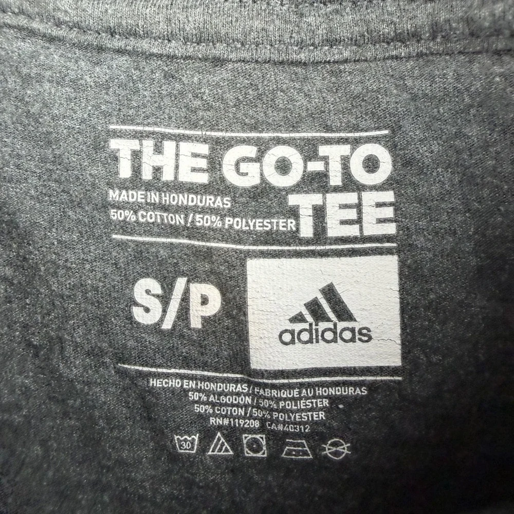 Adidas T-Shirt Men's Small Grey Feed The Grind Graphic Go-To Tee Neon Yellow